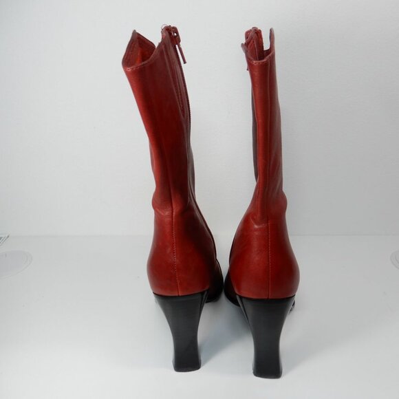 Jeffrey Campbell Be Bold Western Boots Size 5 Red Distressed Leather NEW $280 - Picture 9 of 12